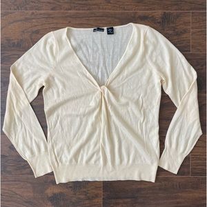 moda international merino wool top cream butter yellow size XL